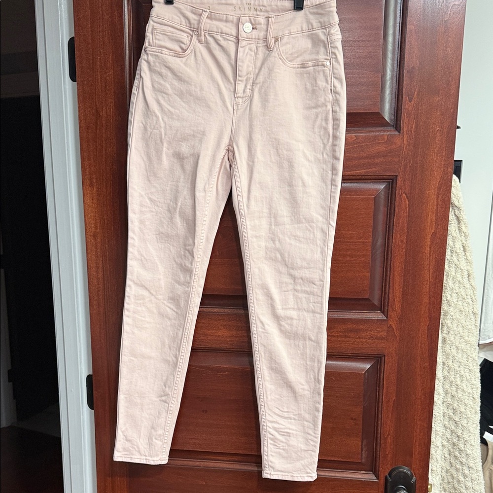 White House Black Market Light Pink Skinny Jeans